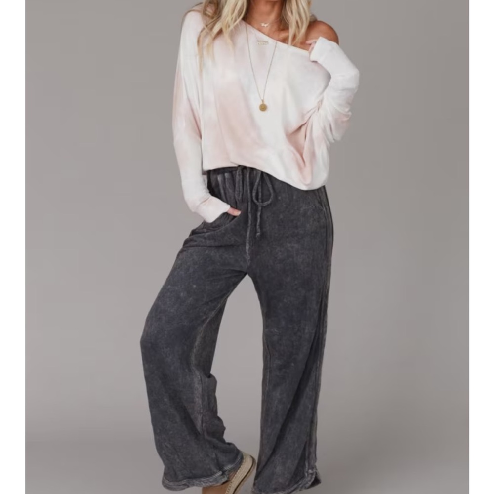 Three Bird Nest Gray Wide Leg Pants